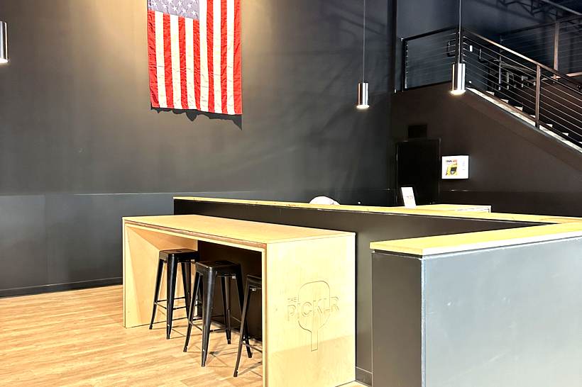 The front desk at The Picklr Denton