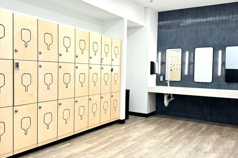 Locker room at The Picklr Denton